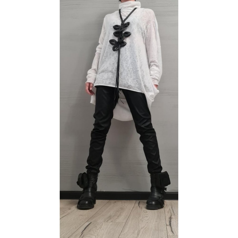 Asymmetrical Woven Tunic, Loose, Deconstructed, Oversize, Avant-Garde